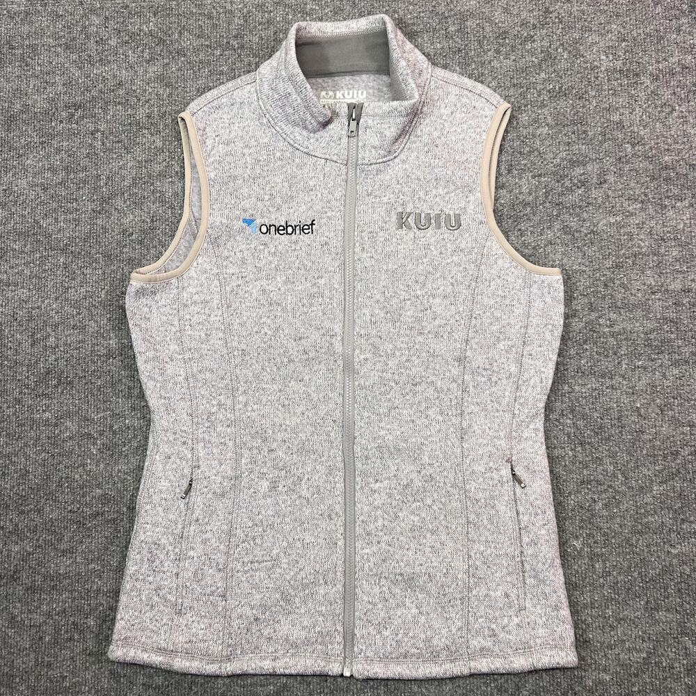 KUIU Base Camp Vest Womens Medium High Loft Sweater Fleece Gray Full Zip Pockets